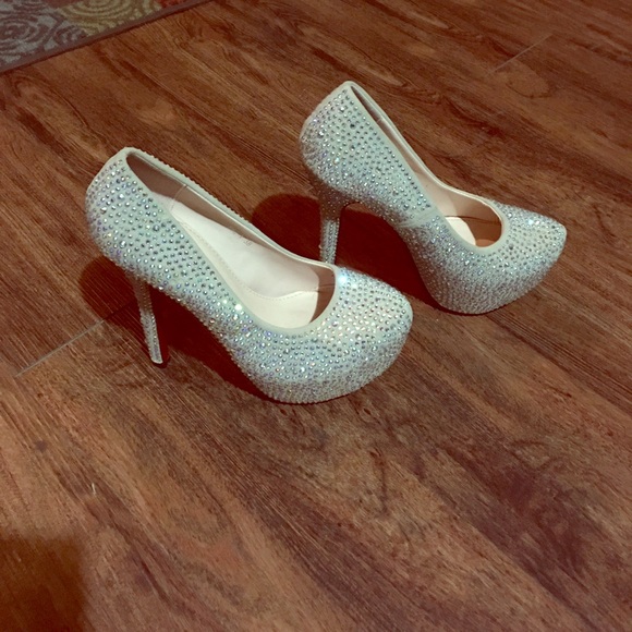 Christian-Louboutin-style rhinestone pumps
