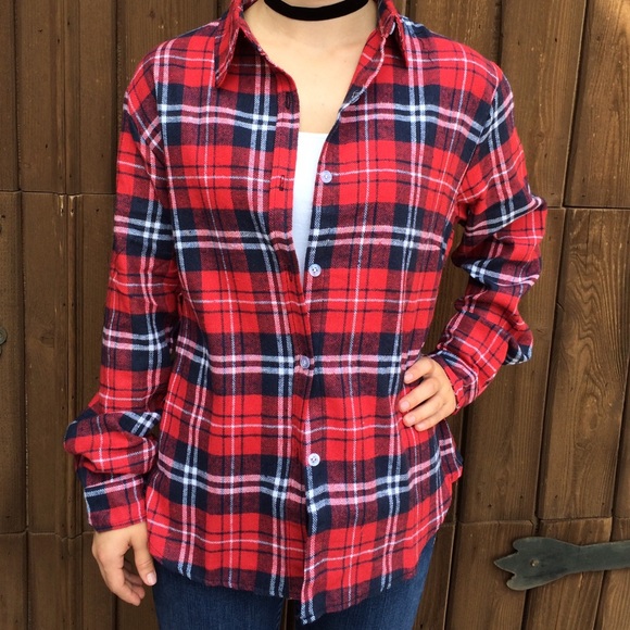 NWT Trendy Plaid Flannel Shirt Small - Picture 2 of 4