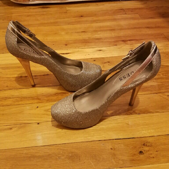 GUESS gold heels