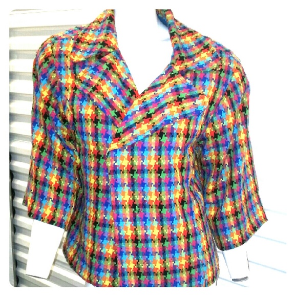 Multi color hounds tooth jacket