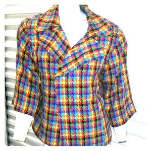 Multi color hounds tooth jacket