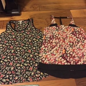 BCBGeneration black/red floral tank tops, size S!