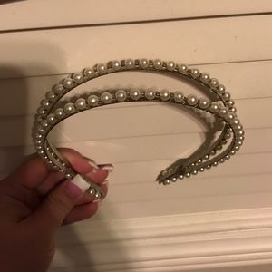 Double Row Pearl Metal Headband