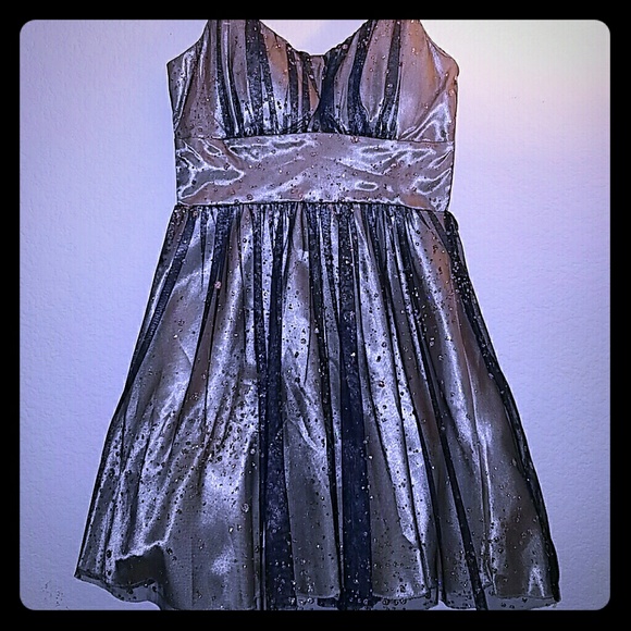 Navy cream sparkly dress