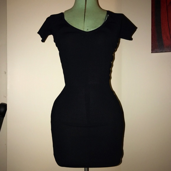 SEXY BLACK DRESS with SNAPS DOWN THE SIDE!!