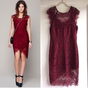 Free People Red Lace Dress
