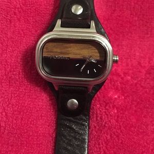 Fossil leather Black band watch