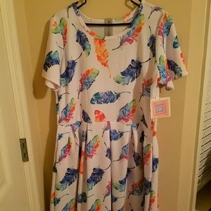 Lularoe Amelia Dress feathers