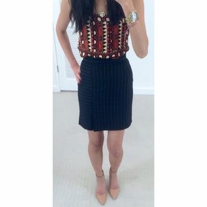 Escada Navy Pinstripe Mini Skirt