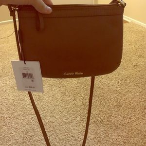 Brown Calvin Klein side bag