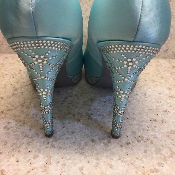 MARTINEZ VALERO Ozzie Blue Tiffany Heels 7.5 - Picture 2 of 4