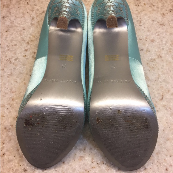MARTINEZ VALERO Ozzie Blue Tiffany Heels 7.5 - Picture 4 of 4