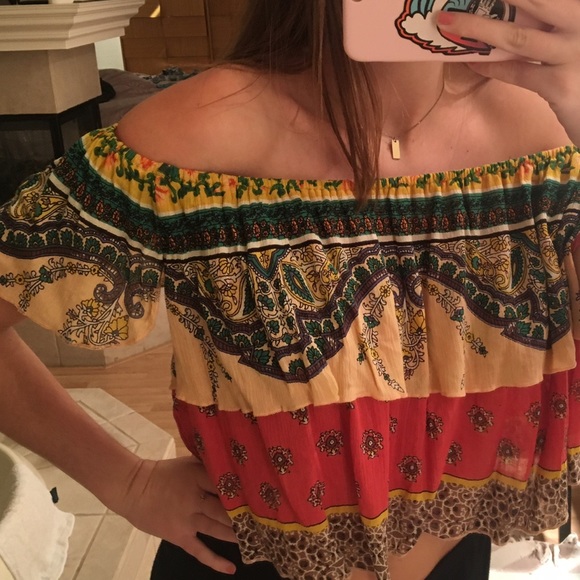 Cute patterned off the shoulder top