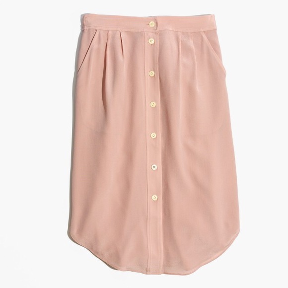 *BRAND NEW Madewell Silk Island Button Front Skirt