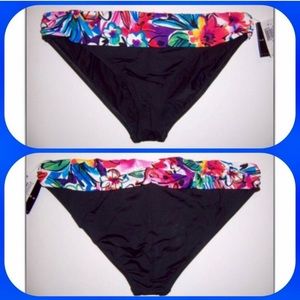 👙Black Hipster Bikini Bottoms w/Floral Band-14