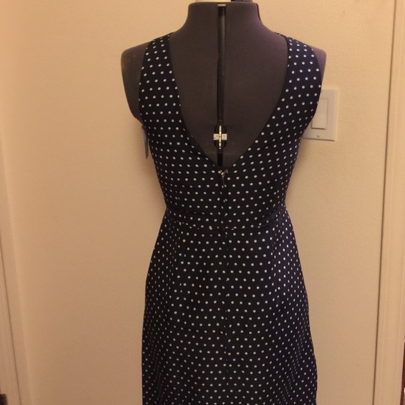 J Crew navy with white polka dot Halter dress - Picture 2 of 4