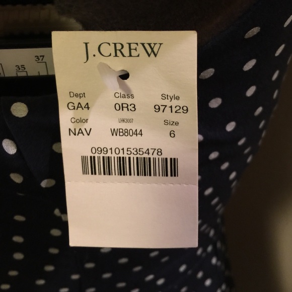 J Crew navy with white polka dot Halter dress - Picture 3 of 4