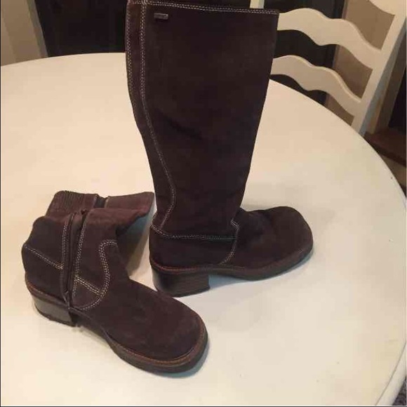 Frye leather suede tall rebel boots brown 8