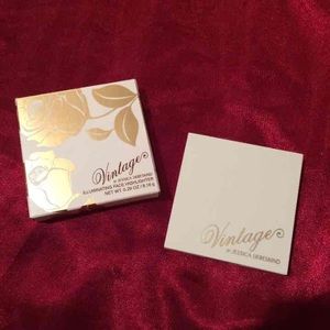 Vintage cosmetics illuminating face highlighter