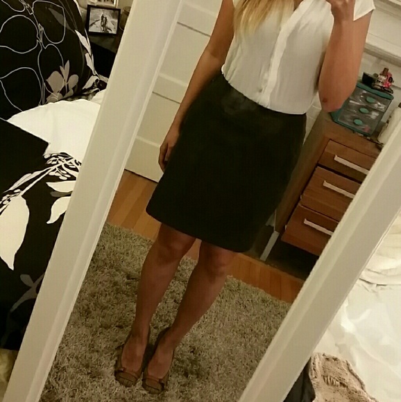 Olive pencil skirt