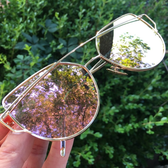 Pink Mirror Pink Cat Eye Mirrored Sunglasses - Picture 4 of 7