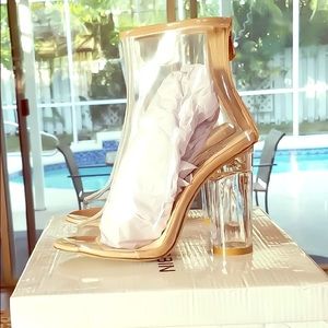 Nude Clear Perspex Heels.