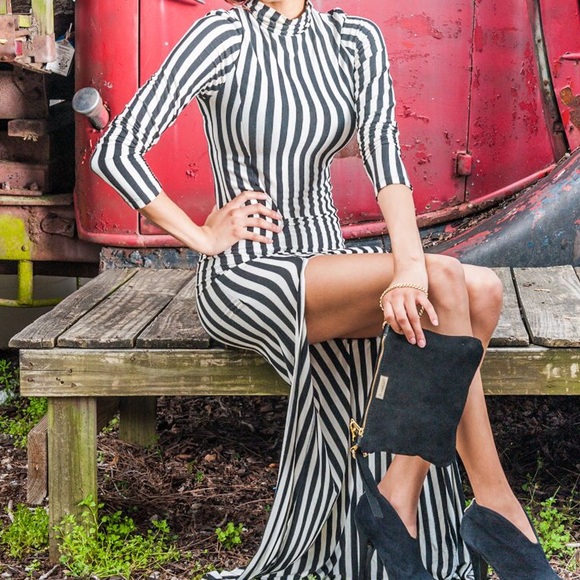 Turtle Neck, Long Sleeve, Long Maxi Dress