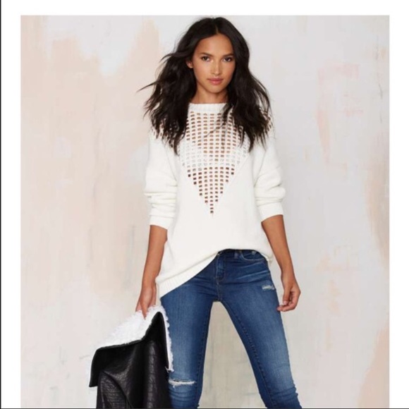 Fingers crossed knit sweater