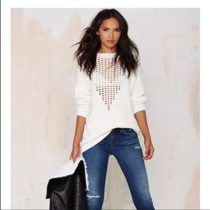 Fingers crossed knit sweater