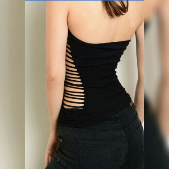 BLACK SEAMLESS TOP - Picture 2 of 3