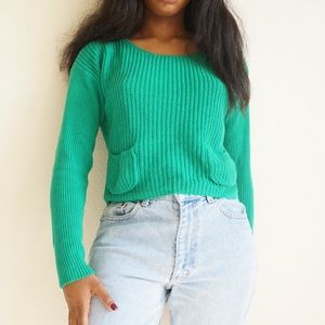 Green Pocket Sweater