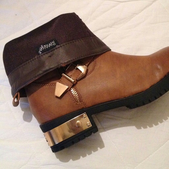 Brown Faux Leather Boots - Picture 4 of 4