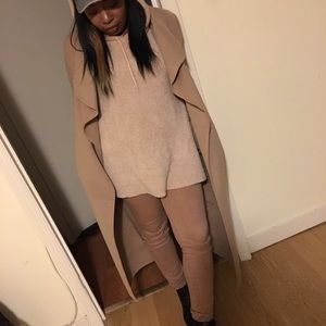 Belted Long Waterfall Duster