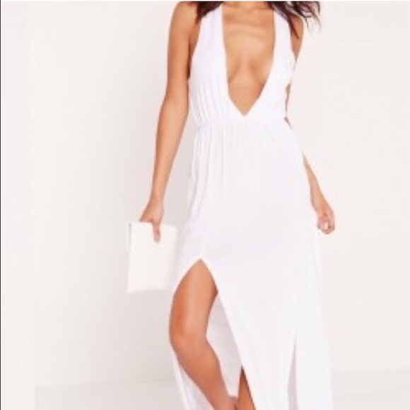 White Plunge Dress