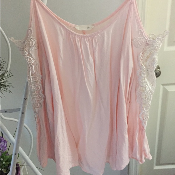 Pink off-shoulder floral top