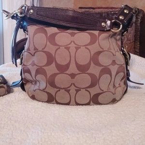 FINAL CALL Authentic Coach logo bag large hobo