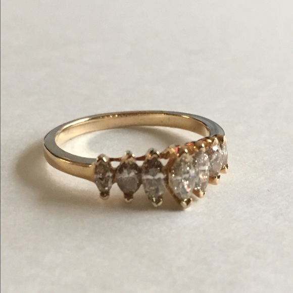 Jewelry - Ring with marquis shaped cubic zirconia.