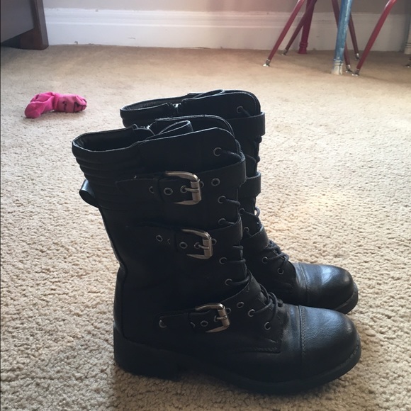 Black combat boots size 7 1/2