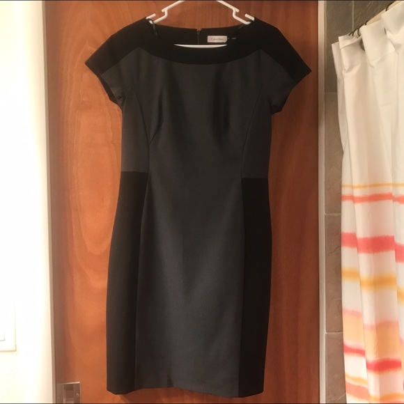 Calvin Klein black/grey color block dress