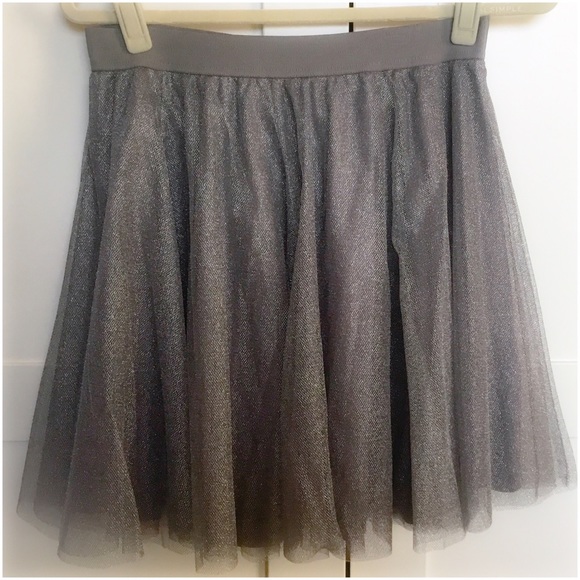 LAST‼️ LAUREN CONRAD GRAY METALLIC TULLE SKIRT - Picture 2 of 2