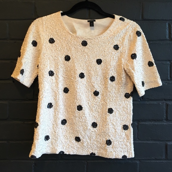 J. Crew polka dot sequins top