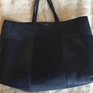 Tory Burch navy blue t tote