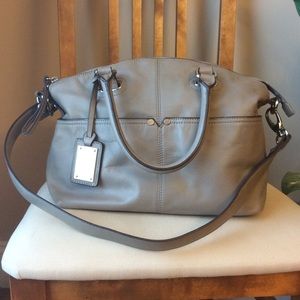 Tignanello Polish Pocket convertible satchel Stone