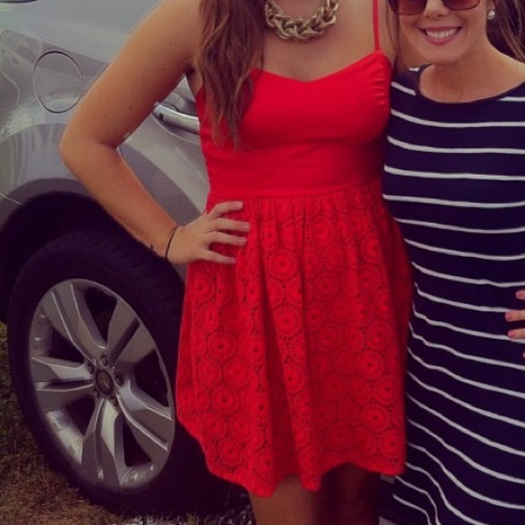 Red Dillards dress