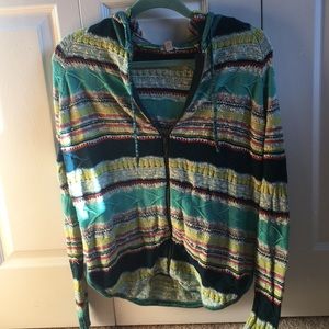 Hooded zip up sweater