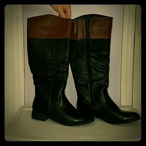 Two Tone Knee High Boots