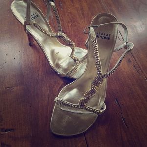 Gold Stuart Weitzman shoes