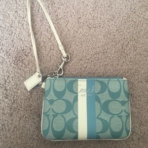 Coach wristlet, light blue. Great condition