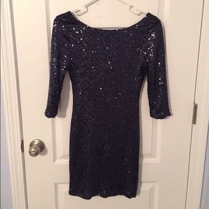 Navy sequin dress