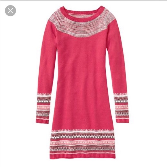 Athleta pink fair isle sweater dress.